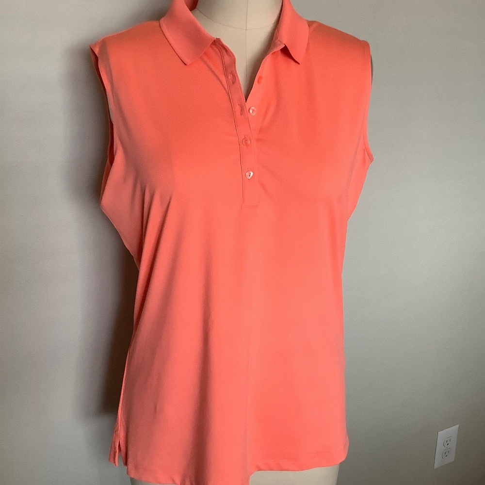 Golf shirt new without tags sleeveless orange